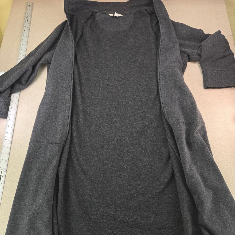 LL Bean Fleece Robe Full Zip Housecoat Dark Gray Women's Plus 1X Cozy Lounge